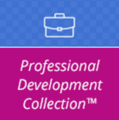 Text: Professional Development Collection; line art of an office suitcase icon